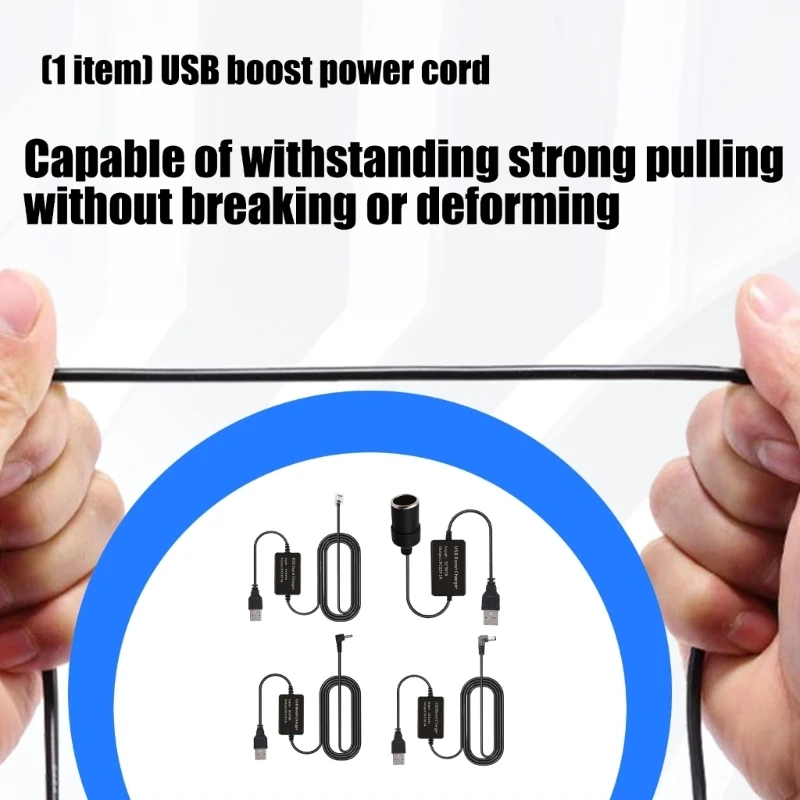 0XLB Compactly USB Voltages Boostering Wire Provides 12V Output From Standard 5V Ports For Various Gadgets