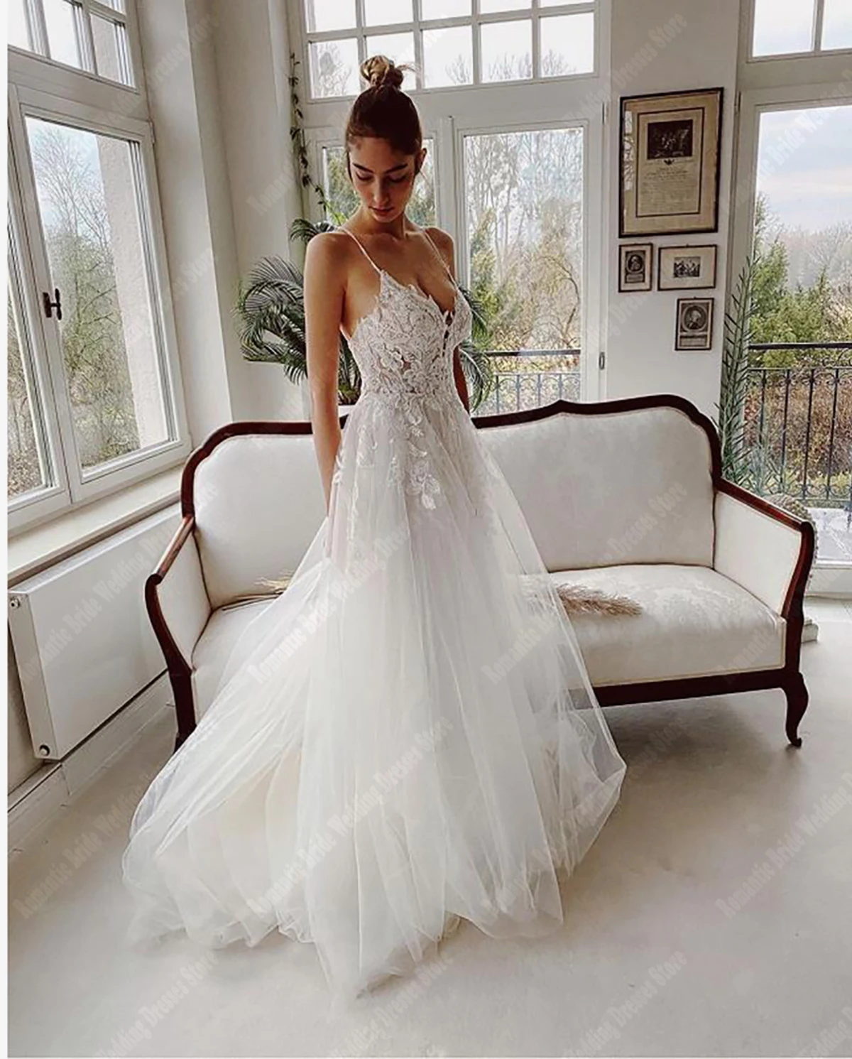 

Sexy Spaghetti Strap Women Wedding Dresses Newest Gorgeous Princess Bridal Gowns Sweetheart Formal Beach Party Vestidos De Novia