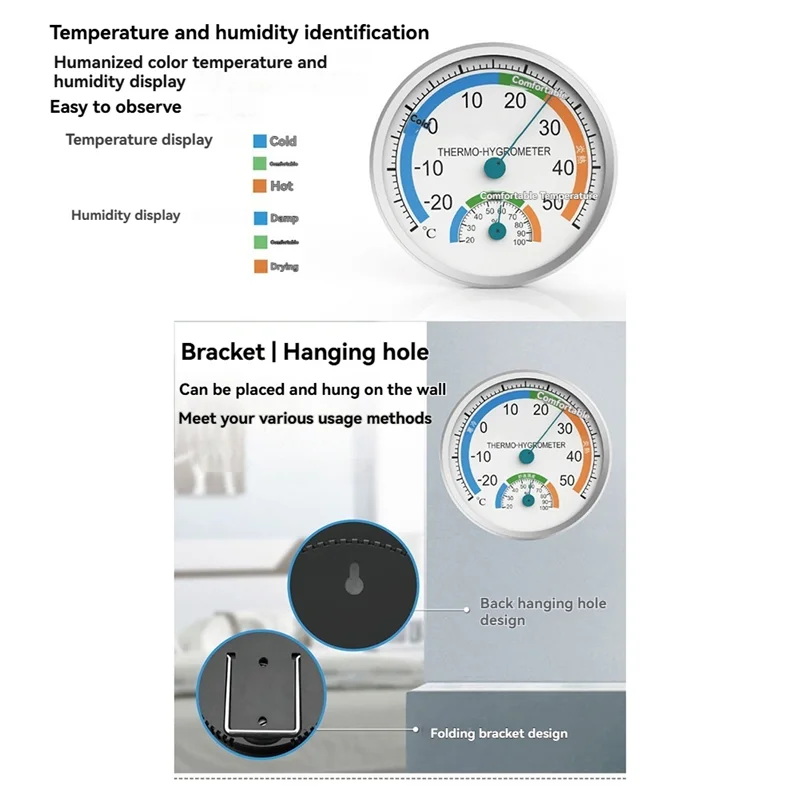 

A99E-Indoor/Outdoor Thermo-Hygrometer Precision Climate Monitor Temperature Range -20-50°C Easy-To-Read Display