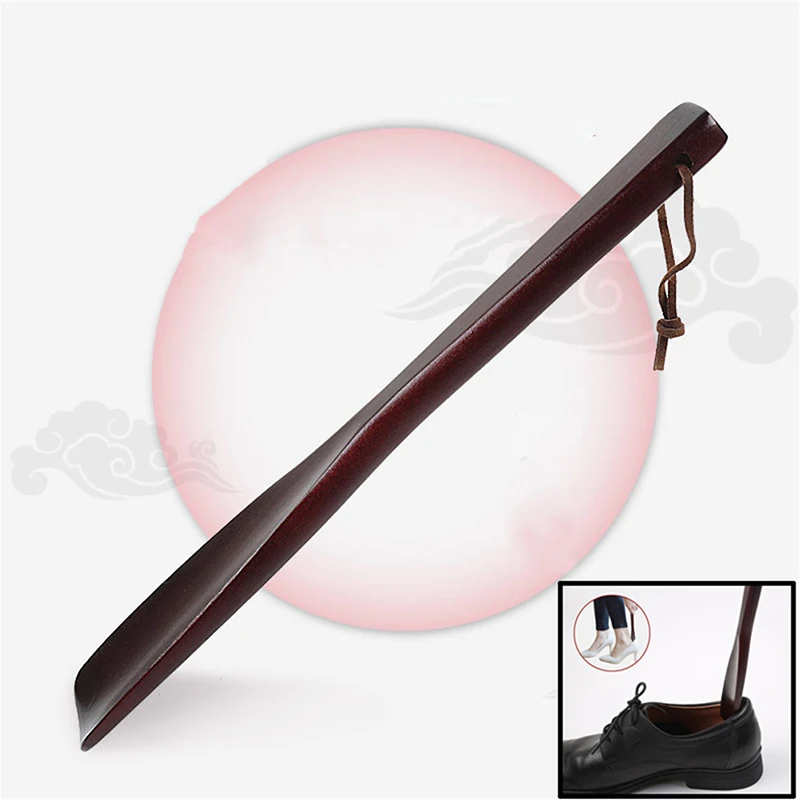 Professional Wooden Shoe Horn Flexible Long Handle Shoehorn Useful Shoe Lifter