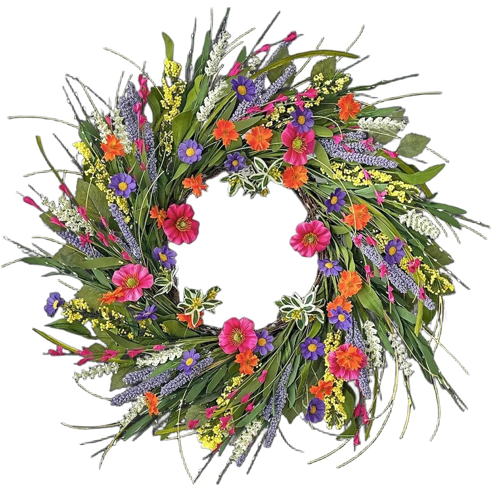 

Indoor Flower GFor arlFor and WreFor ath with Spring Elements for Bedroom Nursery For and Office SpFor Styling