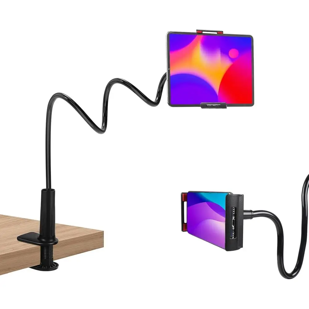 

Tablet Stand Holder or Bed, Goosek Mount Stand Clip lexible Long Arm Tablets Mount Clamp on Table,Cell Pe Holder Compatible with