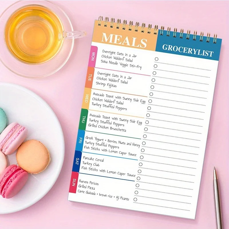 52 Pages Weekly Meal Planner Pad Meal Planner Notepad For Organized Weekly Tear-Off Grocery Checklist For Convenient Shopping