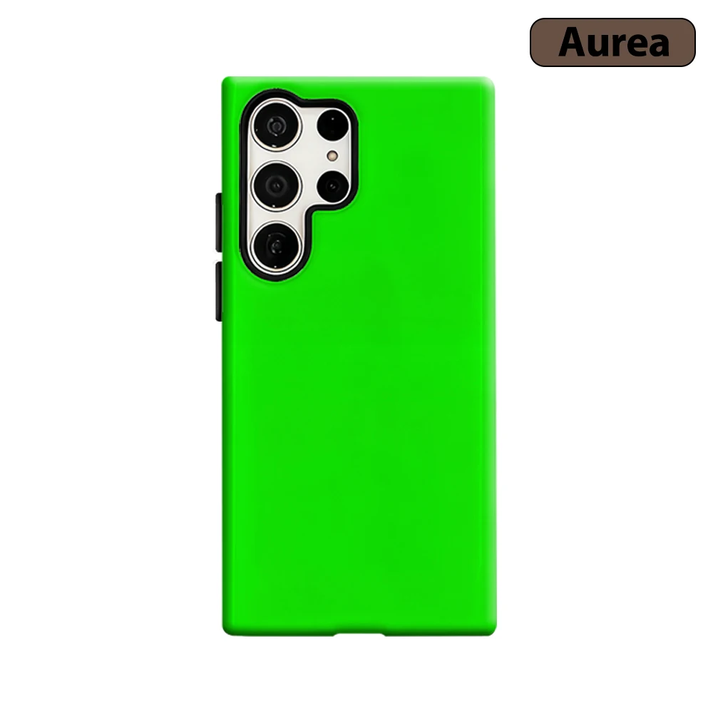 Leuchtend Grüne Handyhülle für Samsung Galaxy S25 Ultra S24 S23 Ultra Plus Stoßfeste Doppelschicht Robuste Rückabdeckung