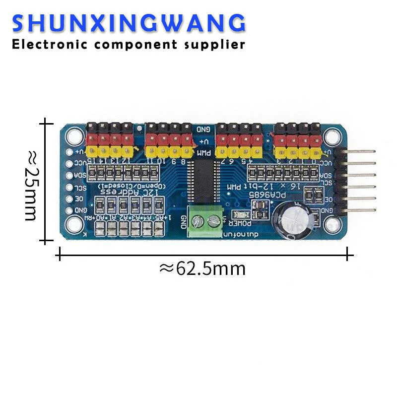 16 Channel 12-bit PWM/Servo Driver-I2C interface PCA9685 module Raspberry pi shield module servo shield