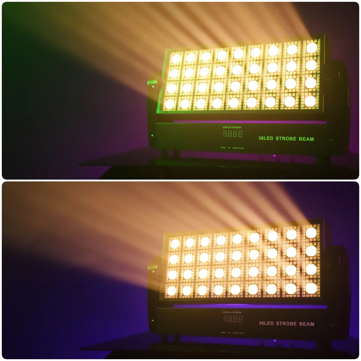 200W Swingable LED Strobe Light Colorful Mixed Pattern Program RGB DMX512 Bright Running Washer Lighting for DJ Party Bar Disco