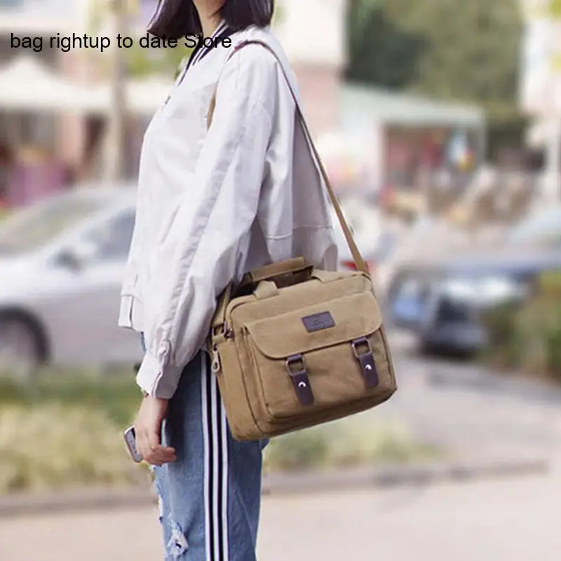 

Canvas Large Capacity Outdoor Simple Commuting Pure Color Leisure Retro Travel Tool Single Shoulder Carrying Crossbody Bag Men