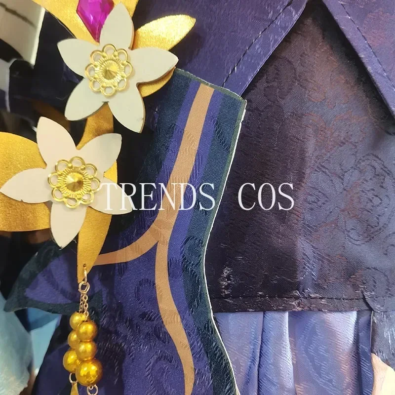 Textured fabric Keqing cosplay costume dress wig stockings Liyue Qixing Keqing dress for Anime Comic Con Ke Qing outfits