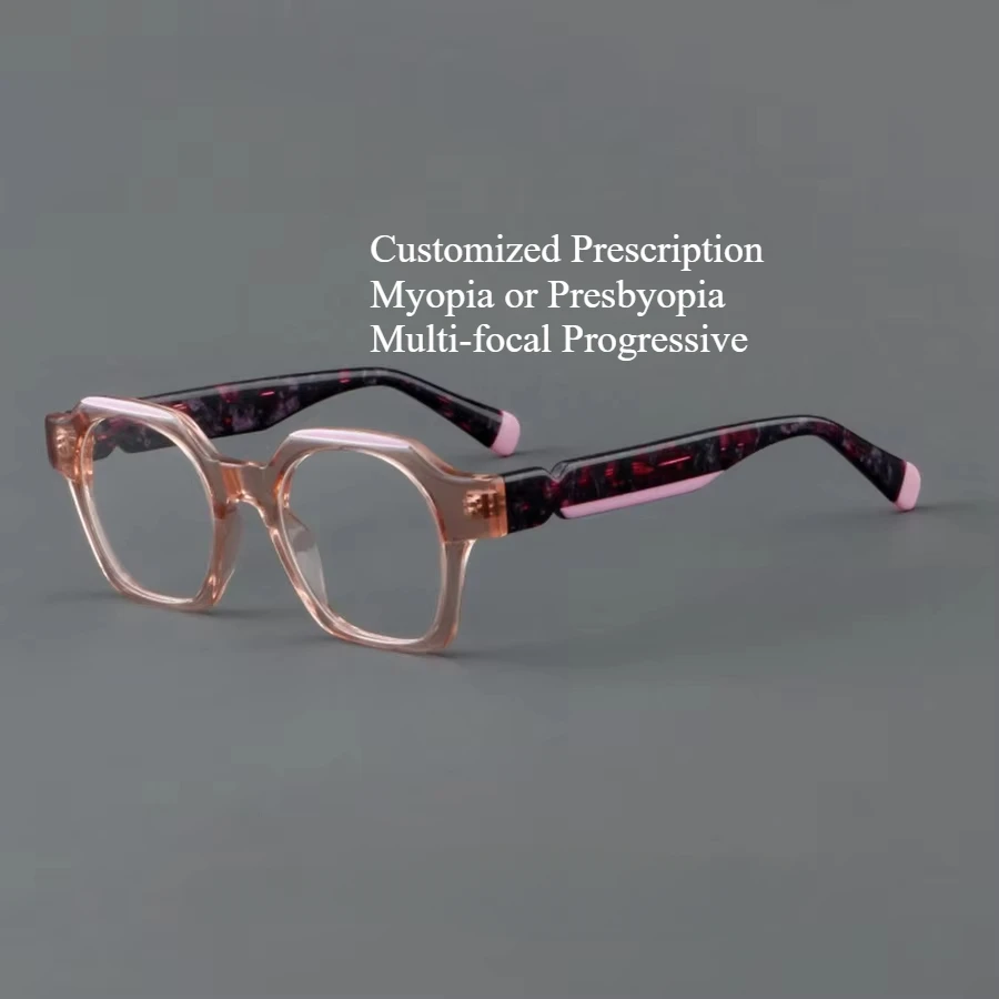 

Customized Prescription Glasses Women Multi-Focal Progressive Photochromic Anti-Blue Light Myopia Hyperopia Lenses 25002