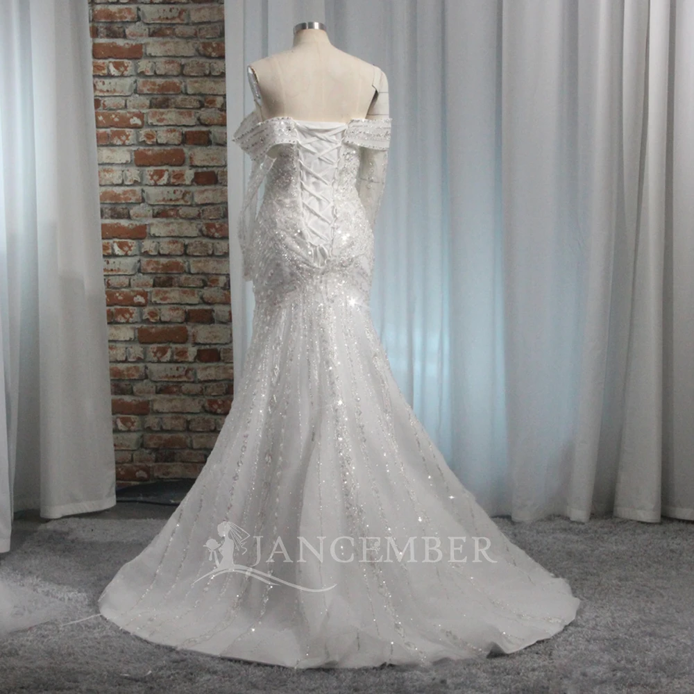 Romantic O-Neck Lace Boho Wedding Dress Bodice Bridal Gown Lace Long Sleeve Wedding Gowns Customized vestidos de novia boda