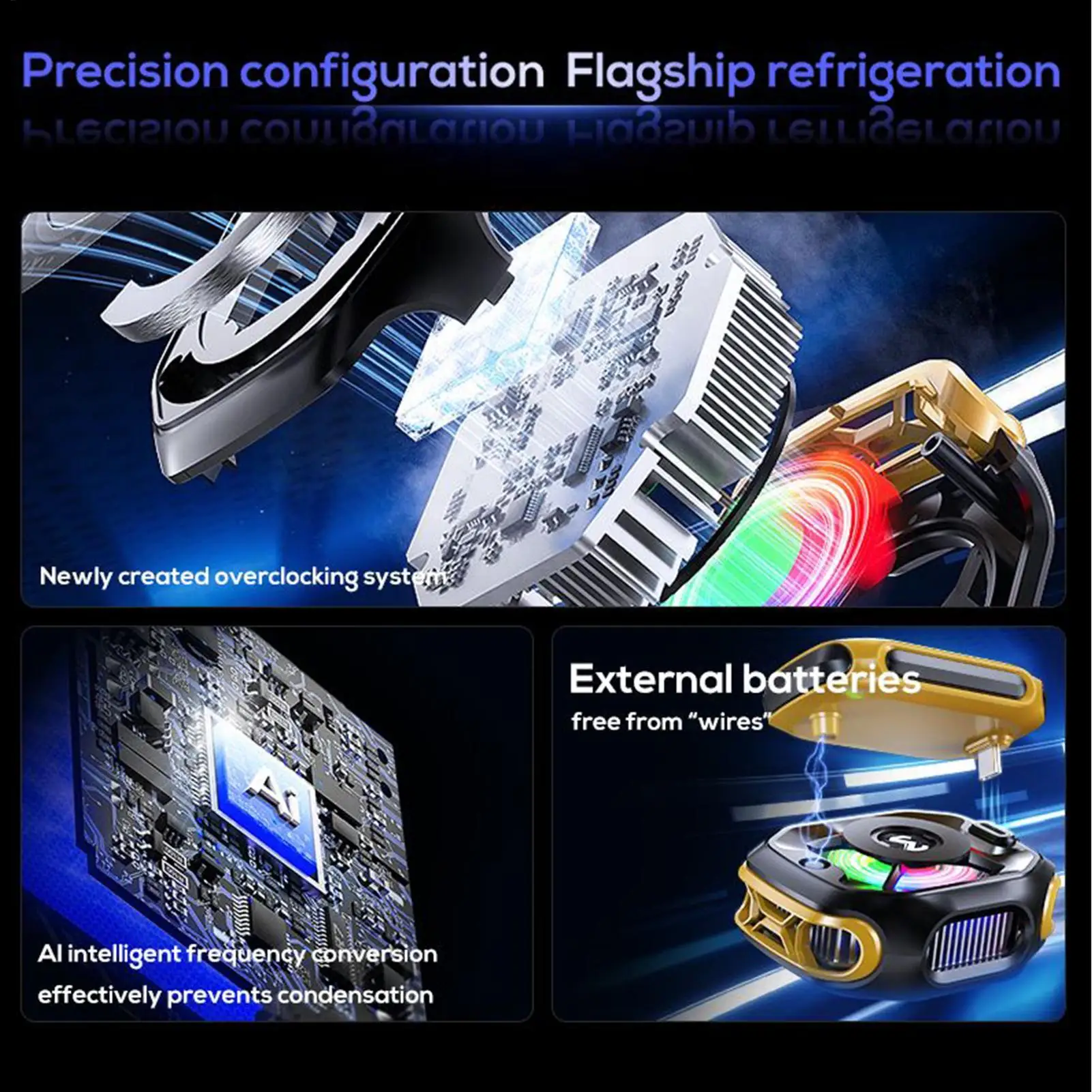 휴대폰 쿨링 패드 휴대폰 쿨링 팬 스마트 마그네틱 디지털 디스플레이 고속 방열기 게임용 남성용 여름철 스마트폰 여성용