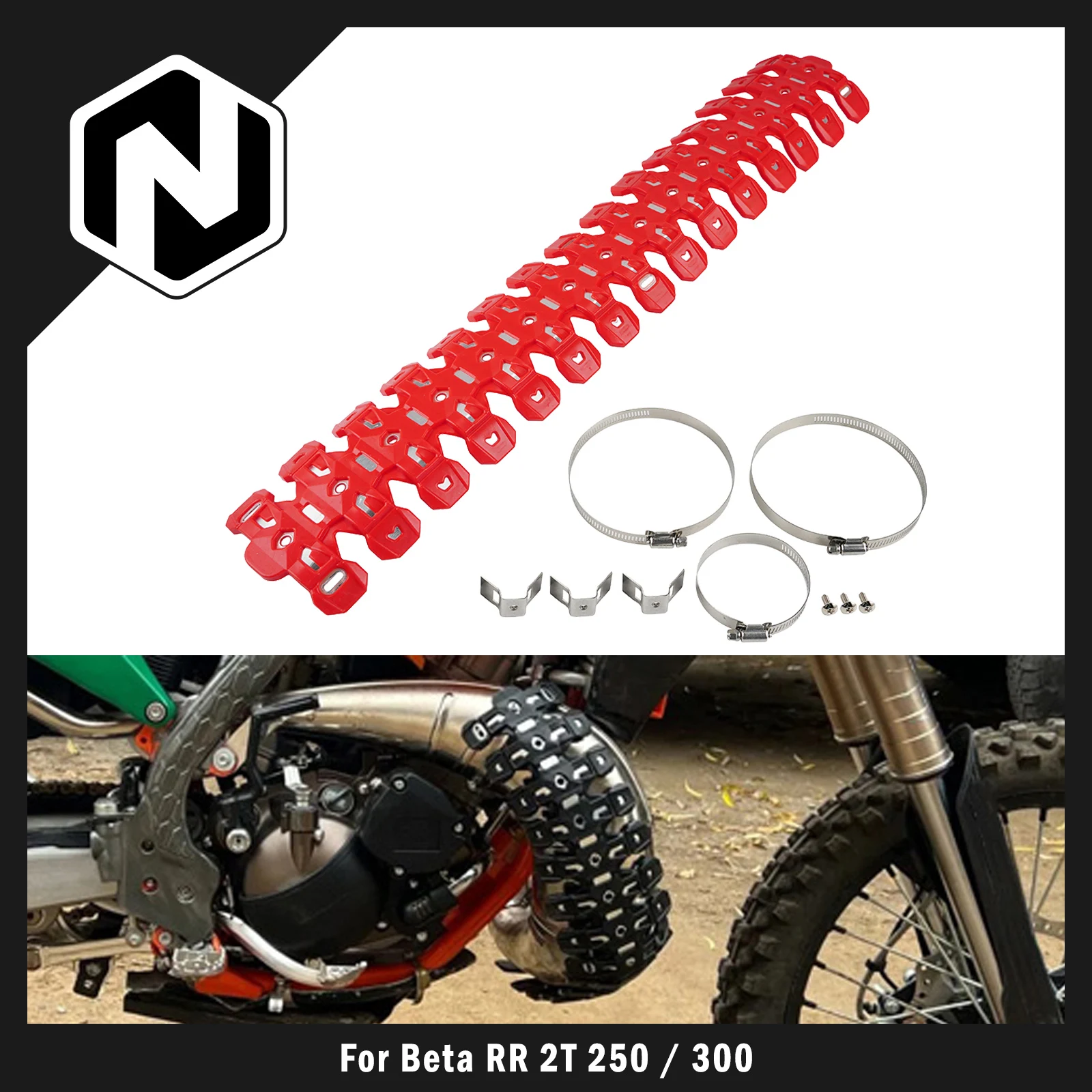 

NICECNC For Beta RR 300 RR 250 For GasGas EC 300 EC 250 60cm Exhaust Muffler Pipe Heat Shield Cover Guard For KTM EXC 300 SX 125