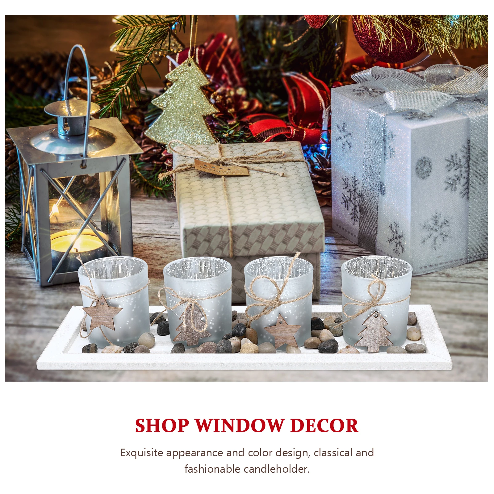 

1set 1Set Nordic Style Decorative Candleholder Wooden Home Wedding Banquet Desktop Ornament Xmas Stand Decor