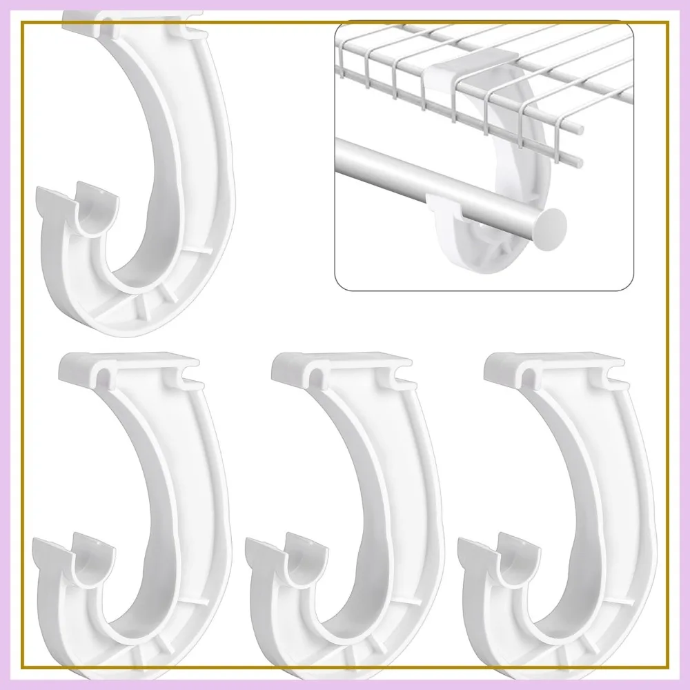 

4Pcs J-Shaped Closet Rod Brackets, Heavy Duty Hanging Shelf Support for Clothes Storage and Curtain Rods