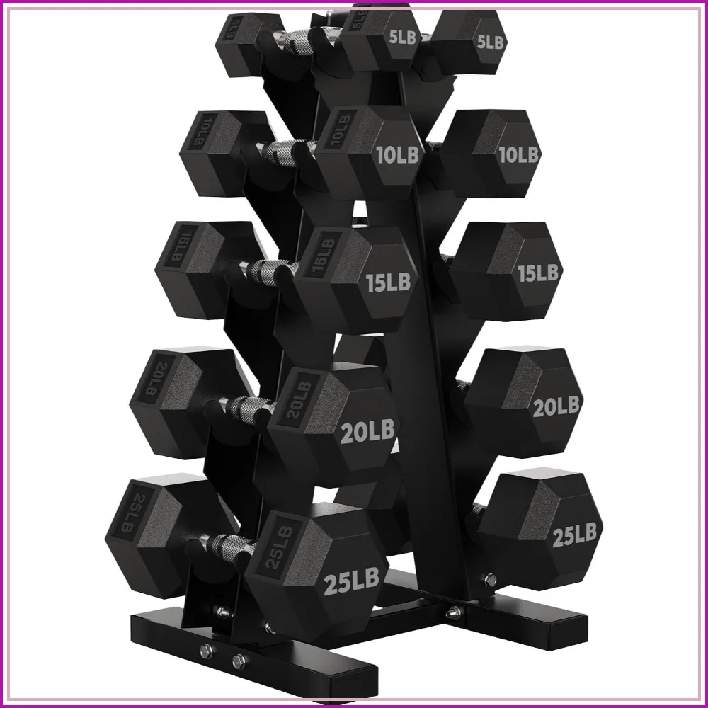 Hex Dumbbell Set with A-Frame Rack 150-600 lb Home Gym Strength Training