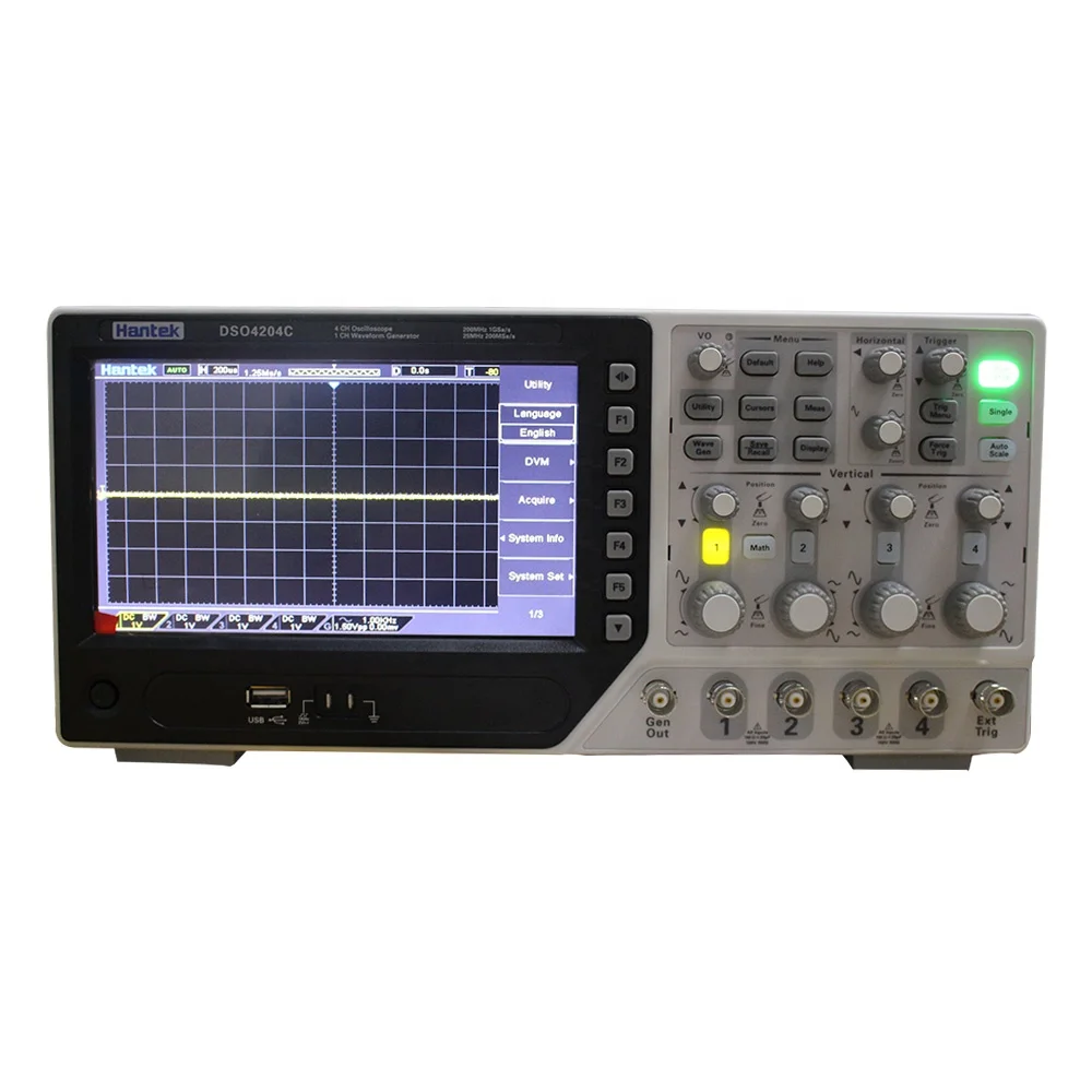 Hantek DSO4204C Digital Oscilloscope 200MHz 4 Channels Portable USB PC LCD Osciloscopio Automotive +EXT+DVM+Auto range function