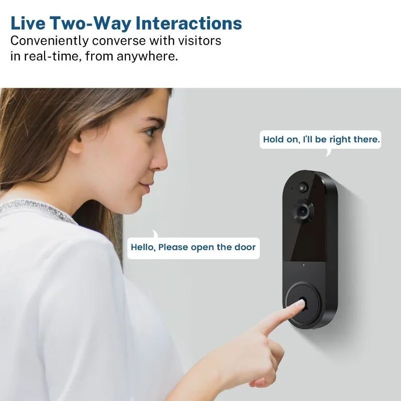 Video doorbell high definition night camera wifi low power consumption home humanoid recognition video intercom