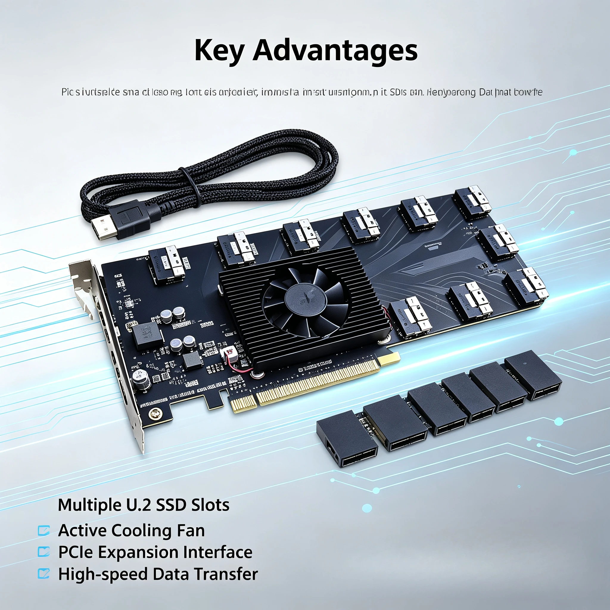 PLX88096 PCIe 4.0 Expansion Card 10-Port SFF-8654 SlimSAS