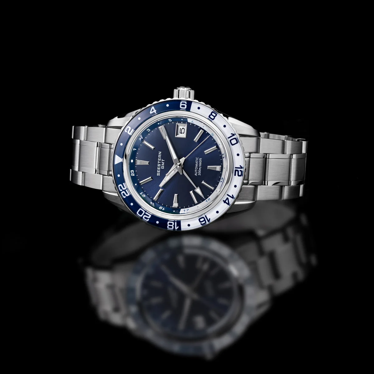 SEESTERN GMT Diver Men Watch Grand NH34 Movement Panda Automatic