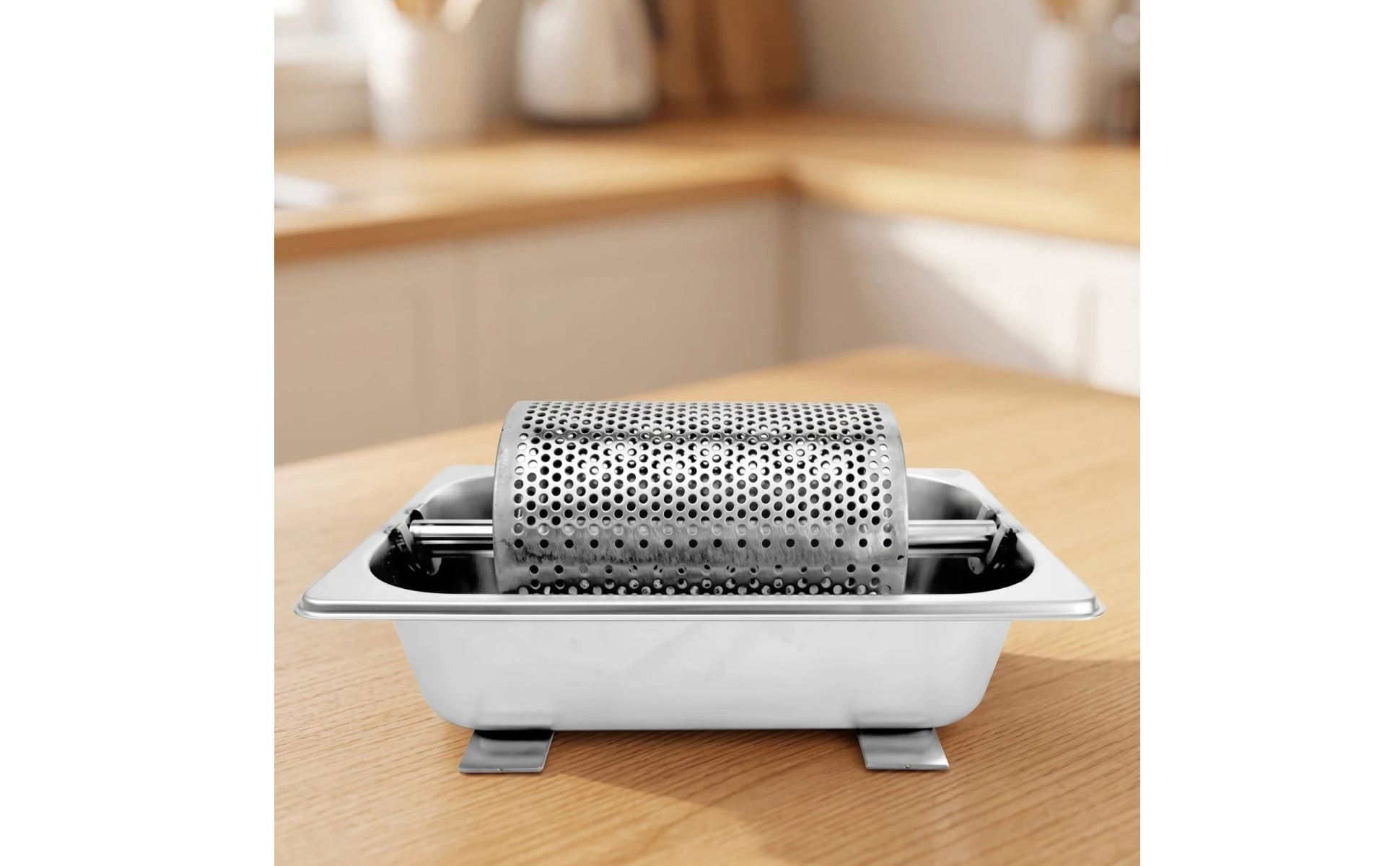 Butter Roller with Tray Stainless Steel Butter Roller Kitchenware Perforated Utensil Countertop for Home Cooks, Kitchen, Brunch Butter Roller with Tray Stainless Steel Butter Roller Kitchenware Perforated Utensil Countertop for Home Cooks, Kitchen, Brunch