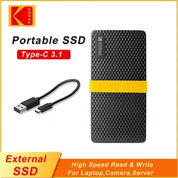 KODAK C타입 USB 3.1 외장 하드 드라이브, 휴대용 SSD 하드 드라이브, 노트북 맥북용 솔리드 스테이트 드라이브, X200, 128GB