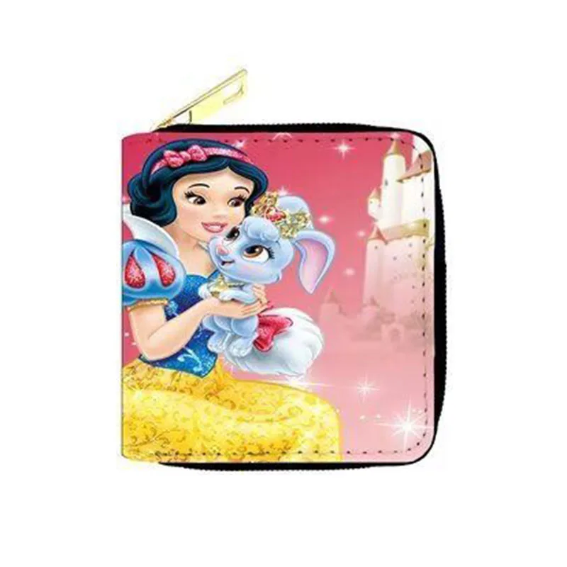 Disney Snow White & Mermaid Princess Women Short Wallet PU Leather Small Coin Purse Credit Card Pouch For Girls  Portefeuille