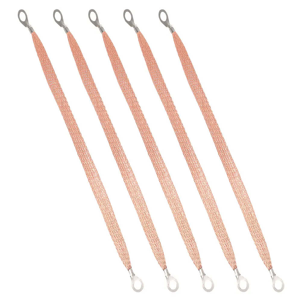 5 قطعة كابلات النحاس مضفر الأشرطة الأرضية محرك السيارات كابل التأريض للسيارة البحرية مركبة الاستخدام العالمي