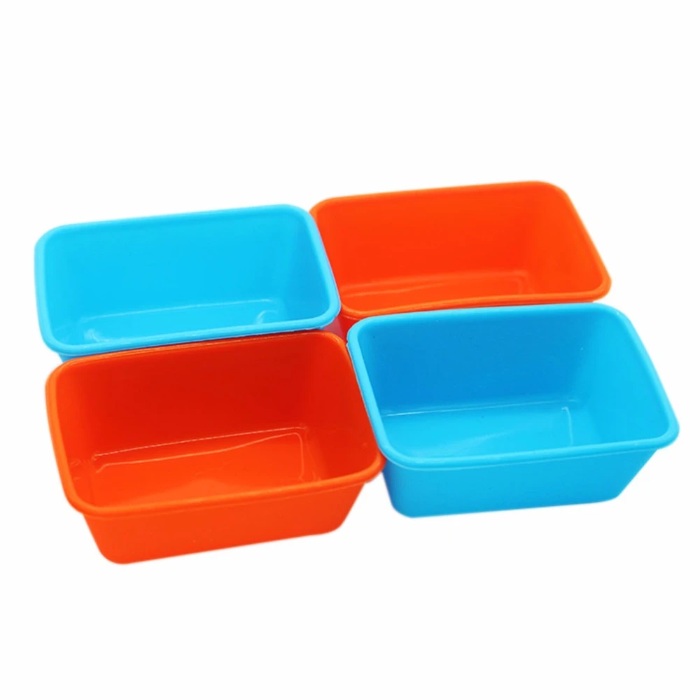 10 Pieces Rectangle Silicone Small Loaf Pan Silicone Muffin Baking Cups Cupcake Mold