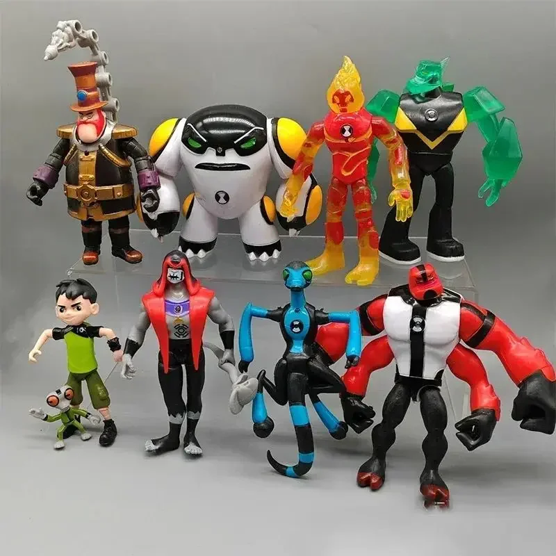 12cm Omnitrix Ben10 Action Figures Ben Tennyson 10 Aliens Heatblast Overflow Model Toys Collection Children Gifts