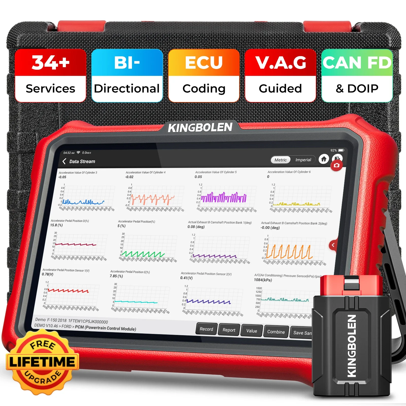 

KINGBOLEN K8 PRO Car Diagnostic Tools All System OBD2 Scanner Bi-Directional 28 Reset ECU Coding Lifetime Free