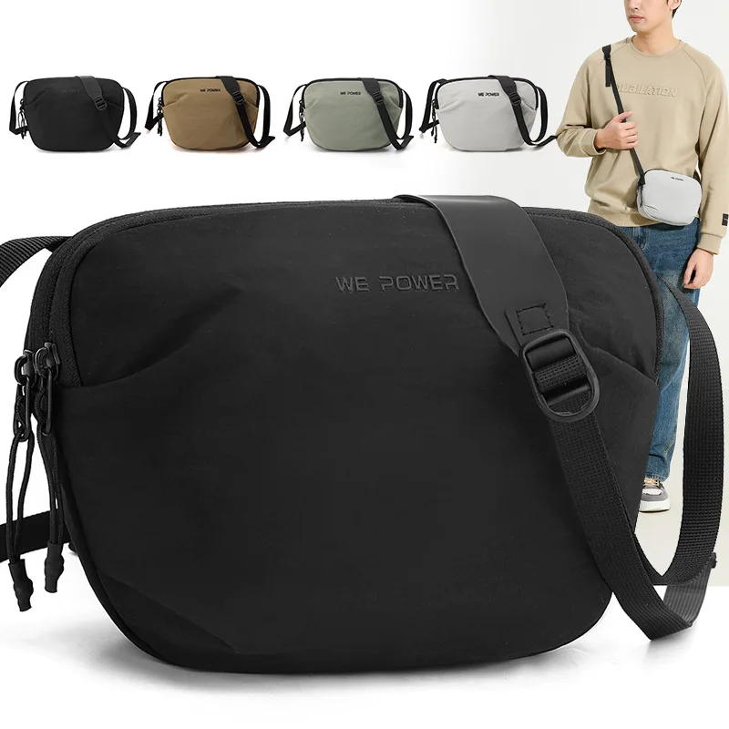 

Мужская водонепроницаемая сумка на одно плечо из нейлоновой ткани, повседневный и легкий квадратный рюкзак через плечо на одно плечо