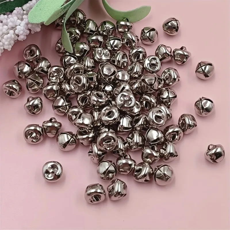 145 pcs 6mm Christmas Decoration Bells, Small Delicate Size, suitable for DIY Craft Accessories, Metal Alloy Material, Silver