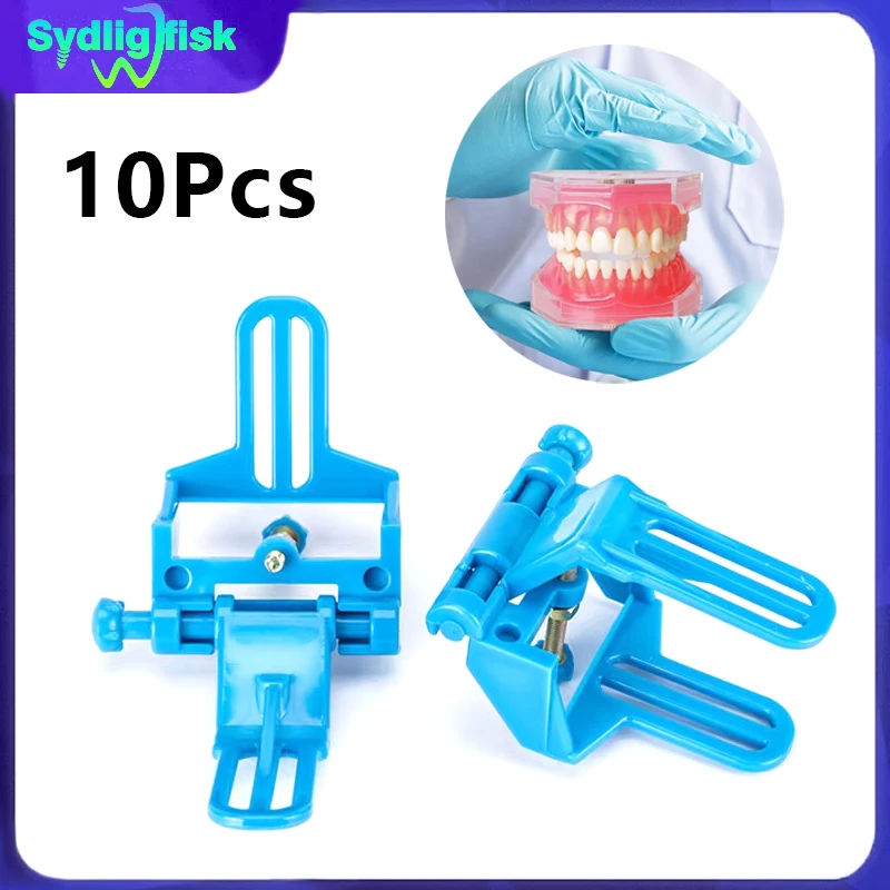 10Pcs Dental Blue Plastic Articulator Jaw Frame Adjustable Dental Technician Articulator Denture Tools Dentistry Lab Equipment