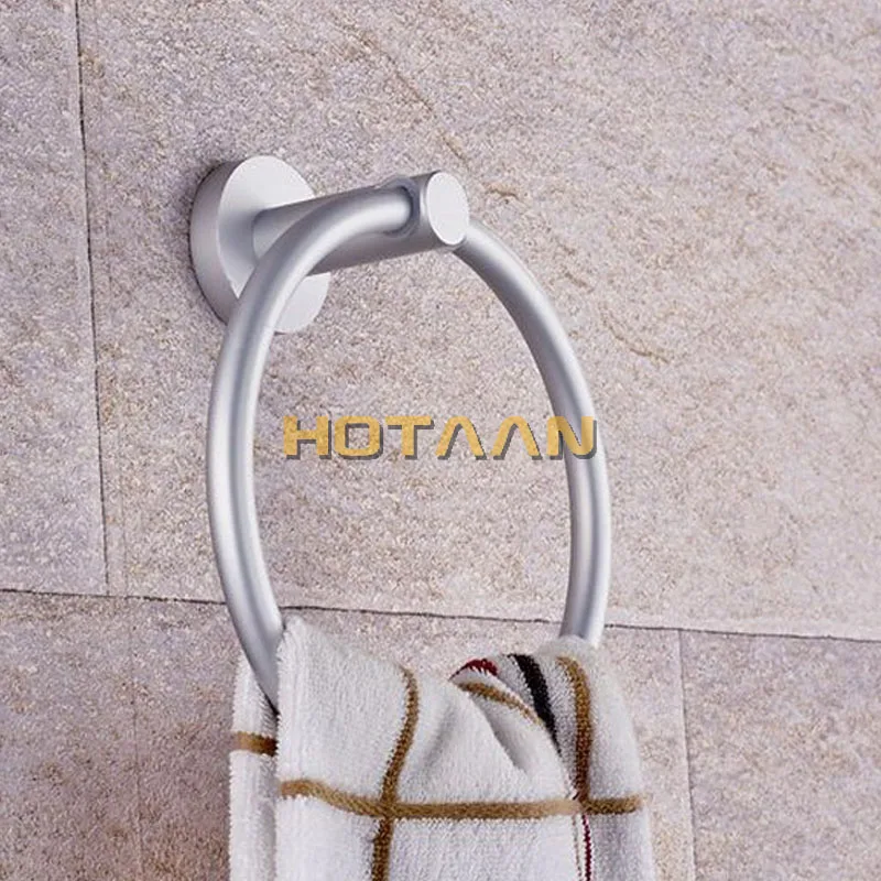 Tragbare Handtuch Racks Runde Aluminium Handtuch Halter Ringe Wand Montiert Bad Zubehör Anti-Rost Handtuch Racks YT-12191