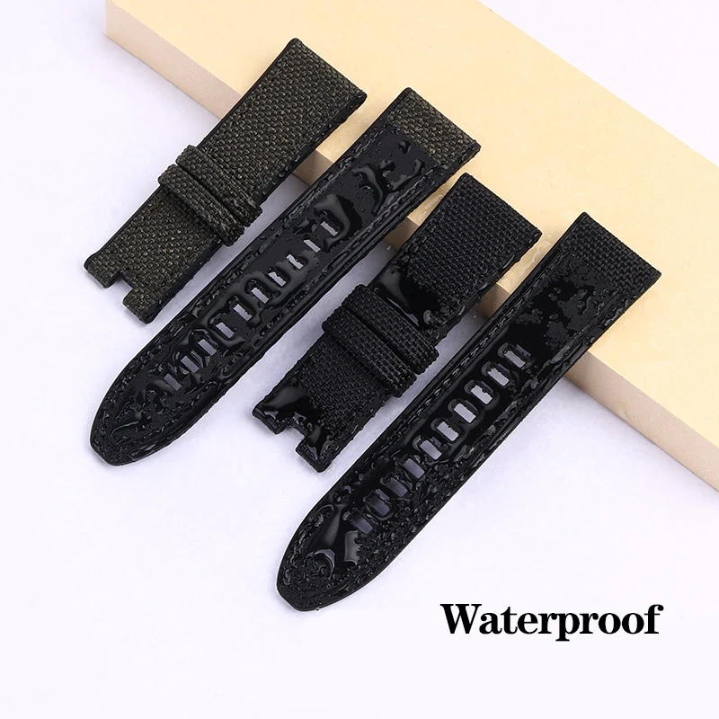 24mm 26mm 28mm Canvas Silicone Watch Strap For DZ4500 DZ4506 DZ7420 DZ4318 Men\'s Officer Series Nylon Rubber Watchband