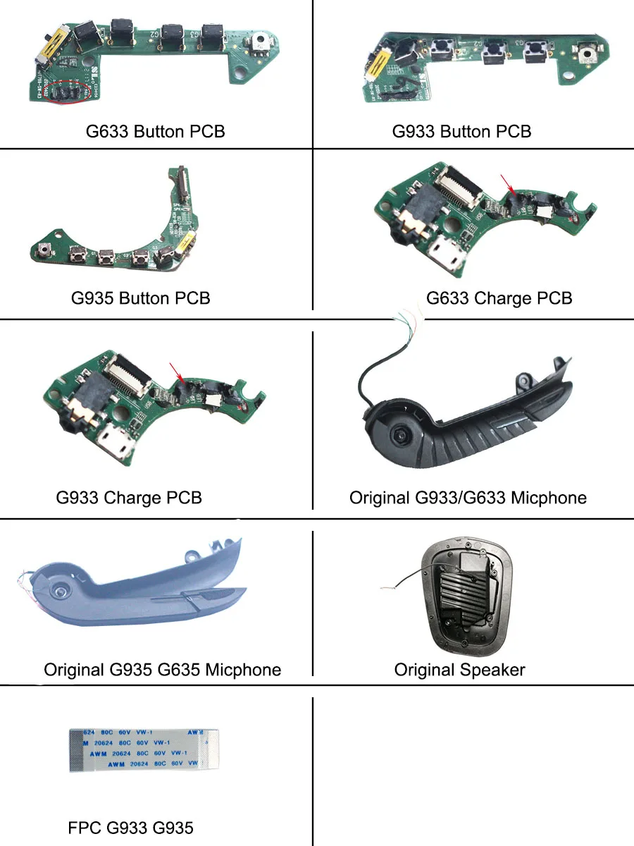 Logitechg933 g935 artemismas用のフラットフレキシブルケーブル,交換用,ワイヤレスヘッドホン,25p,5cm