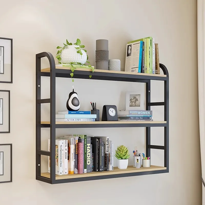 Wall bookshelf, iron wall hanging shel home restaurant decoration partition, wine rack, children's storage cabinet