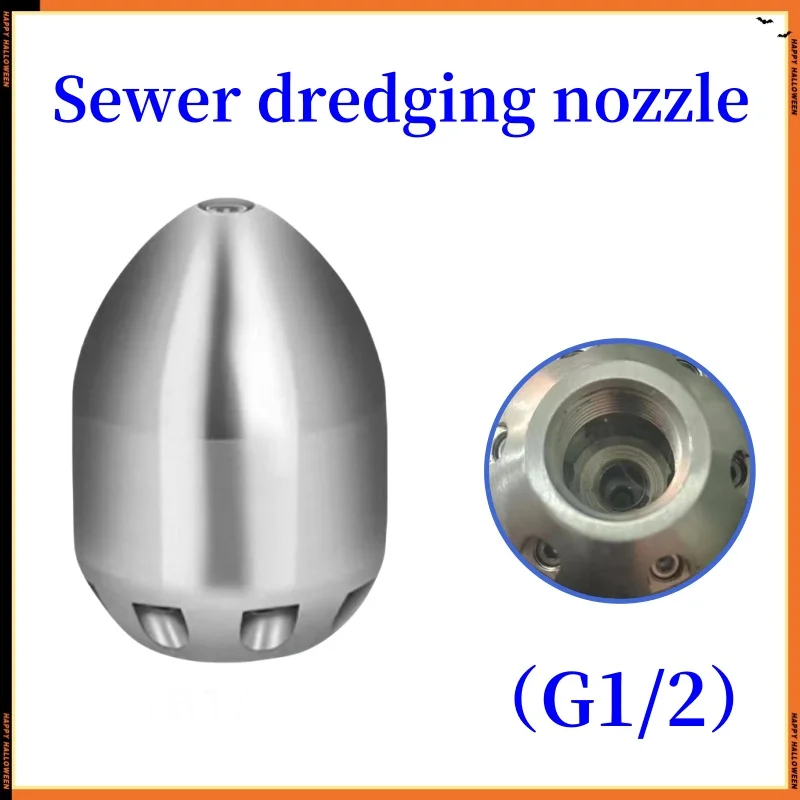 Sewer Drainage Cleaning Nozzle, High-Pressure Cleaning Machine Nozzle, Interface 1/2 Internal Thread, Flow Rate 40-70L/min