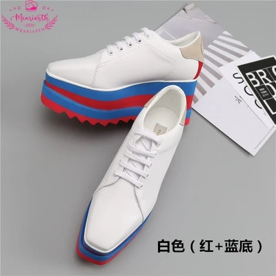 2023 Spring Autumn Women Ｈigh Ｑuality Black Red Shiny Platform Ｗedge Casual flat oxford Shoes Fashion Comfortable Female Shoes