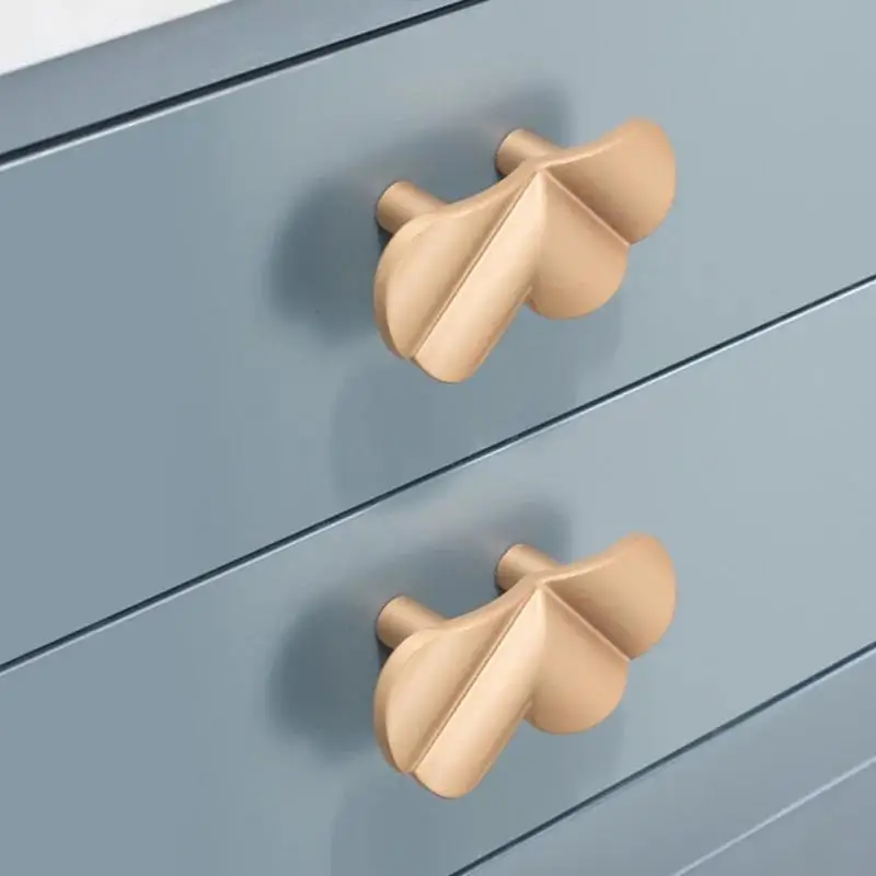 Beicai Half Moon Drawer Pulls For Cupboard Cabinet Bathroom Wardrobe Brushed Brass Cabinet Pull Symmetry Door Hardware Knob Gold