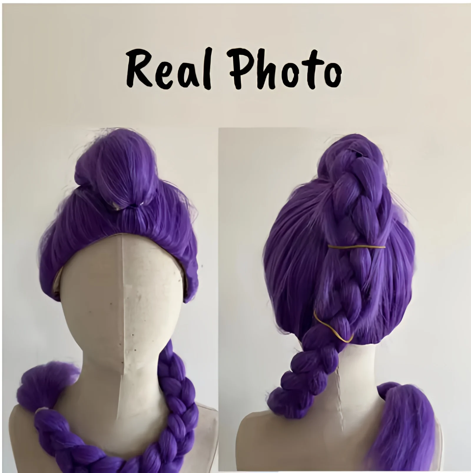 KPOP شيطان الصيادين رومي الأرجواني شعر مستعار تأثيري حفلة الهالوين الأرجواني أسود طويل الشعر مقاومة للحرارة بيروكات صناعية كرنفال الدعائم #4