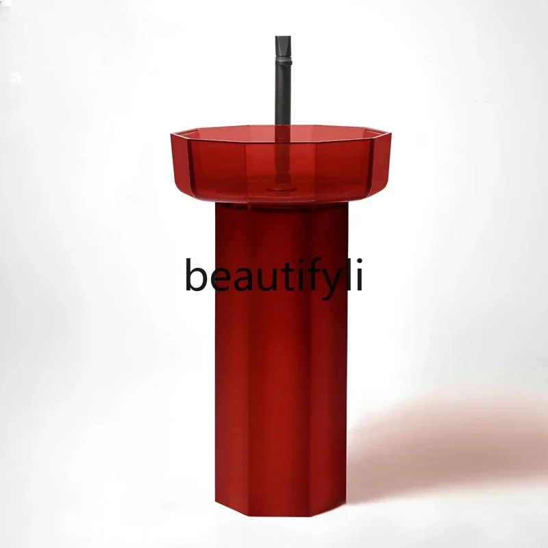 Transparent green hotel floor-to-ceiling balcony outdoor washbasin washbasin column basin customization