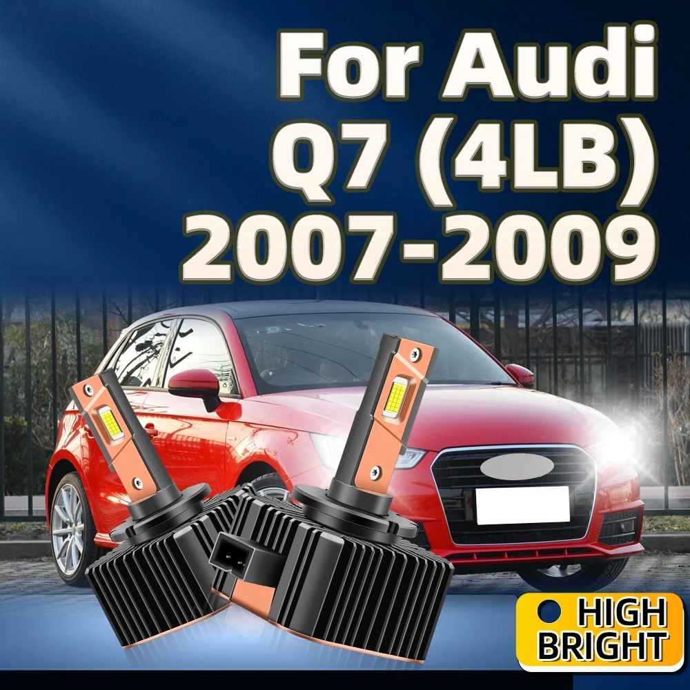 

2pcs Car LED 120W Bulb D1S Headlight Double-sided CSP CHip 6000K White with Fan For Audi Q7 (4LB) 2007 2008 2009