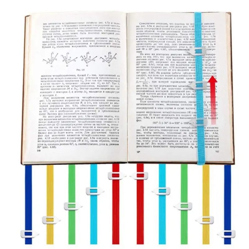 AA83 Cintura elastica Segnalibro Clip per libro retrattile Puntatore a fascia elastica Segnalibro da lettura Forniture di cancelleria