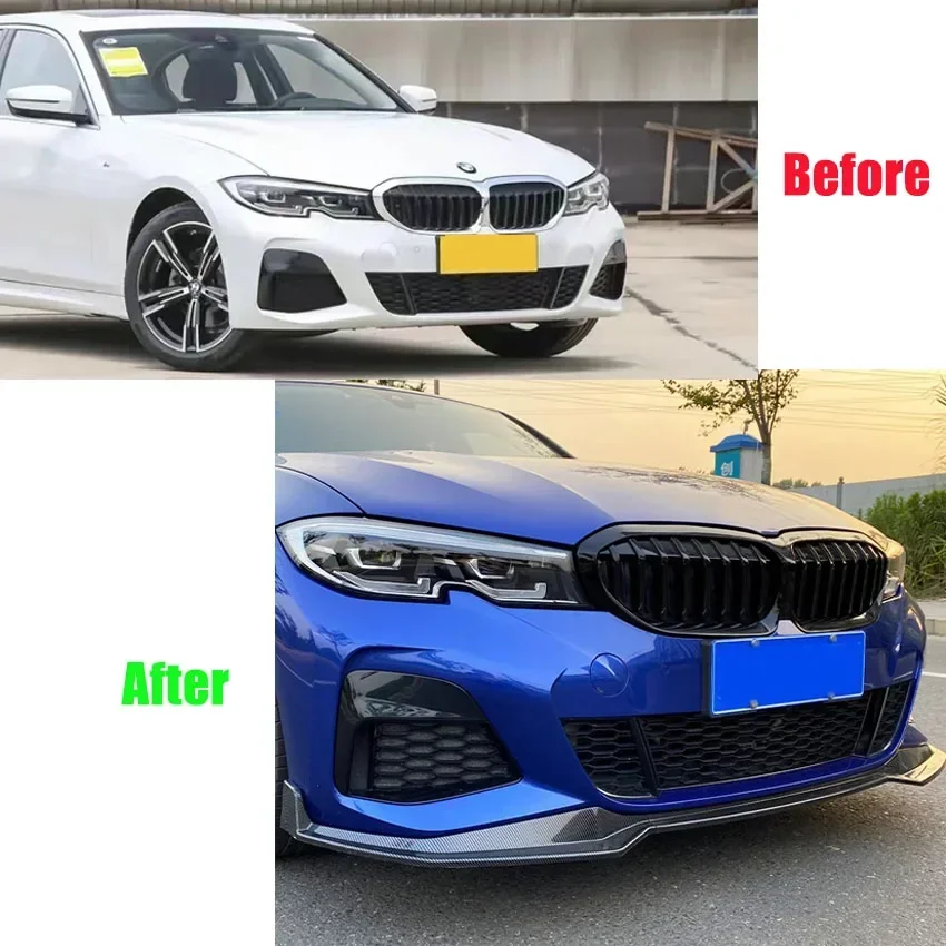 Front Bumper Lip Splitter Spoiler Diffuser Guard for BMW G20 G28 M Pack 320i 330i M340i 2020-2022Body Kit Bumper Protection