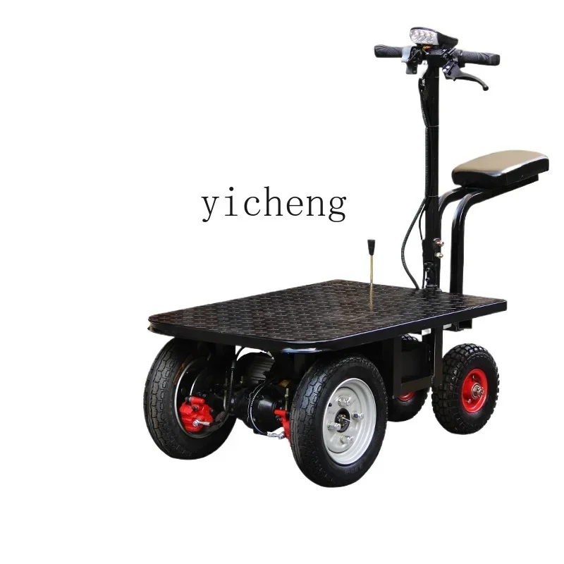 

ZK electric flat three-wheeled trolley foldable truck construction site pulling tiger car