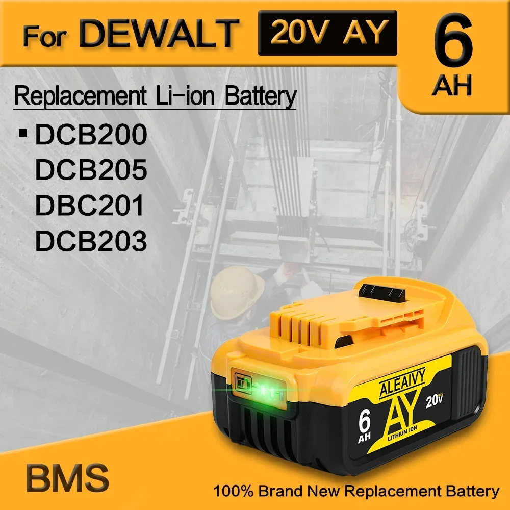 

18Volt 20V 8.0Ah Perfect compatibility For Dewalt Max Tools DCB205 DCB206 DCB204 DCB200 DCB182 DCB180 DCB230 DCD DCF DCG Series