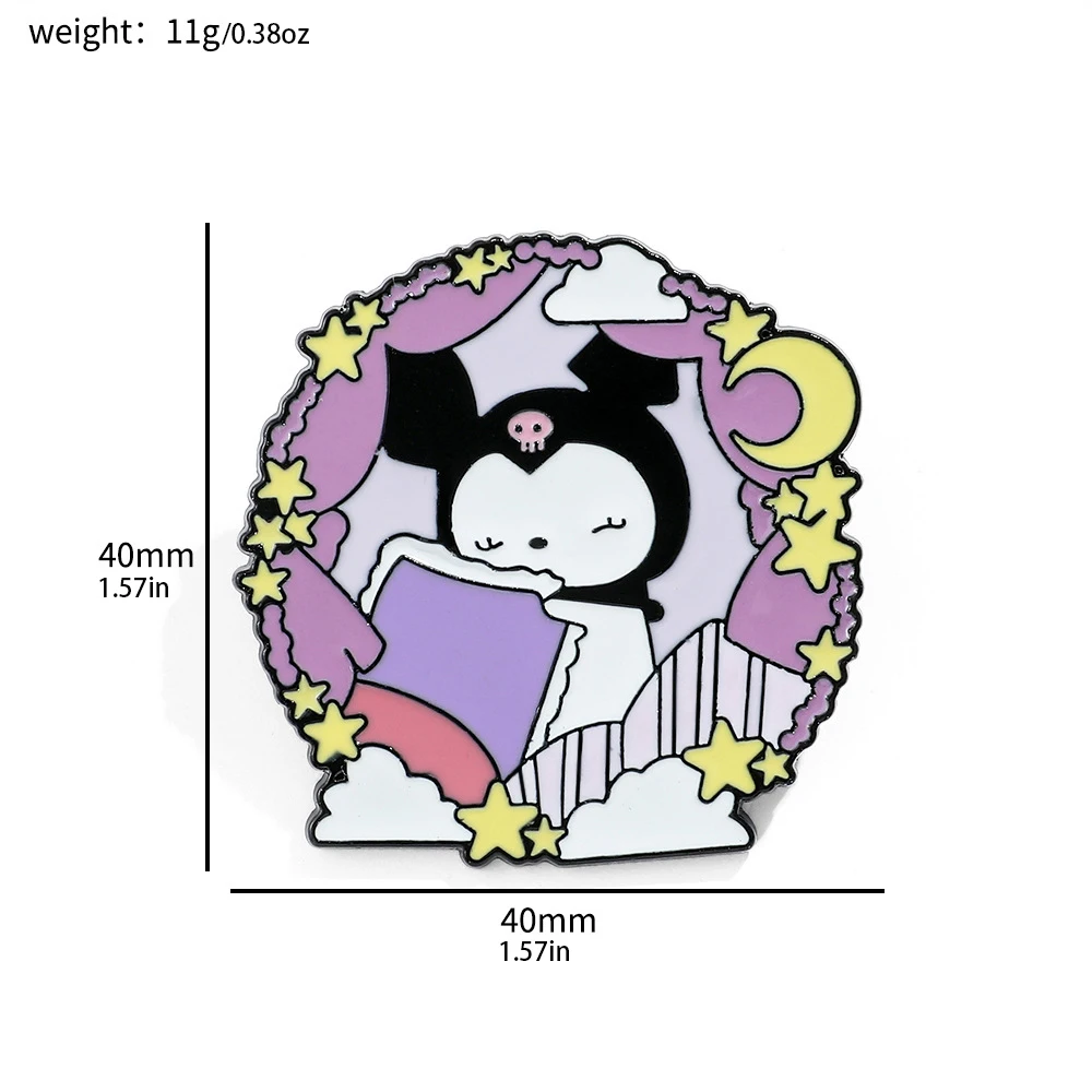 Sanrio Olá Kitty Kuromi Anime Broche, Figura Dos Desenhos Animados, Melodia Pompompurin Emblema De Metal, Kawaii Jóias Acessórios, Presentes