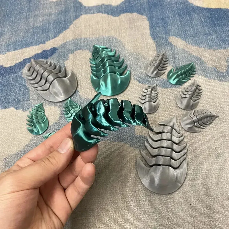 Juguete con impresión 3D, adorno de escritorio Trilobite, movilidad conjunta, impresión 3d de animales, manualidades para el hogar y la Oficina, personajes impresos, regalo de Navidad