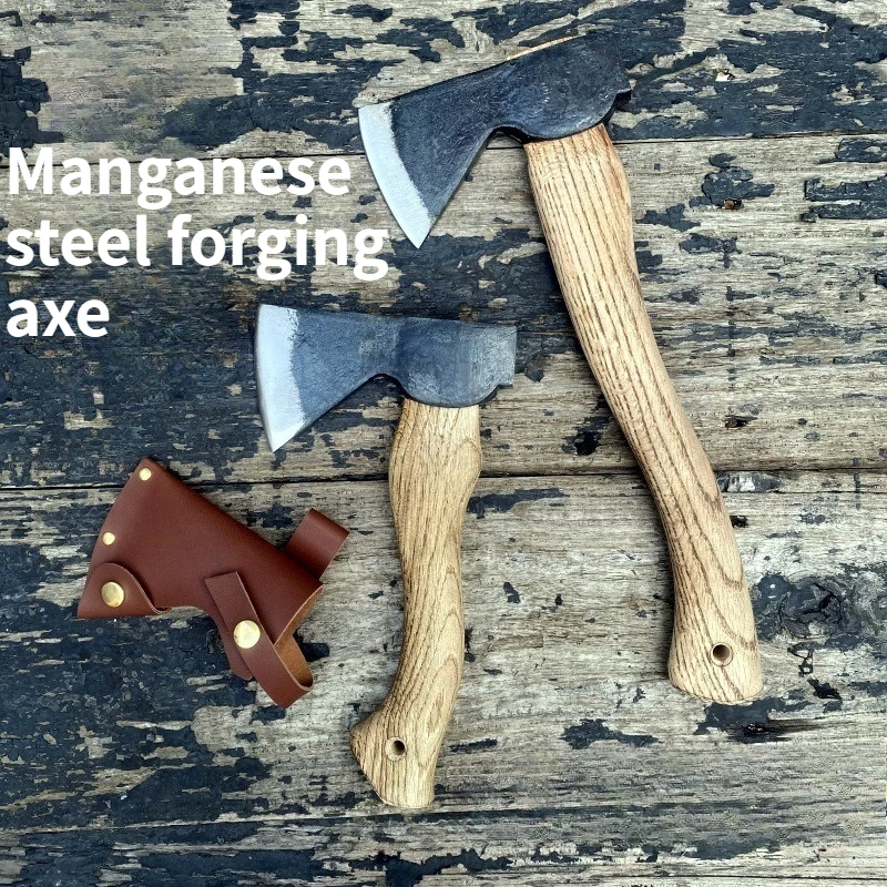 

Multi-functional Qinggang Wooden Handle Manganese Steel Hand Axe Woodworking Chopping Axe Outdoor Self-defense Tactical Axe